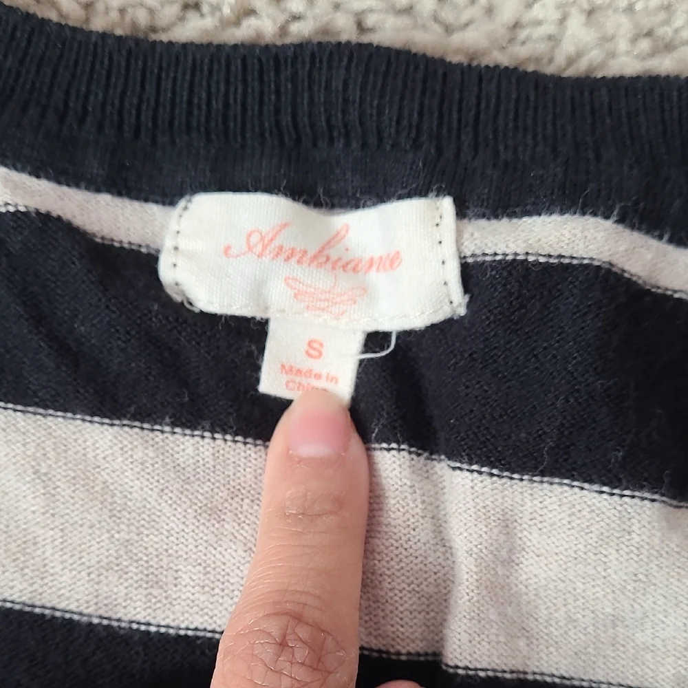 Ambiance Striped V-Neck Sweater